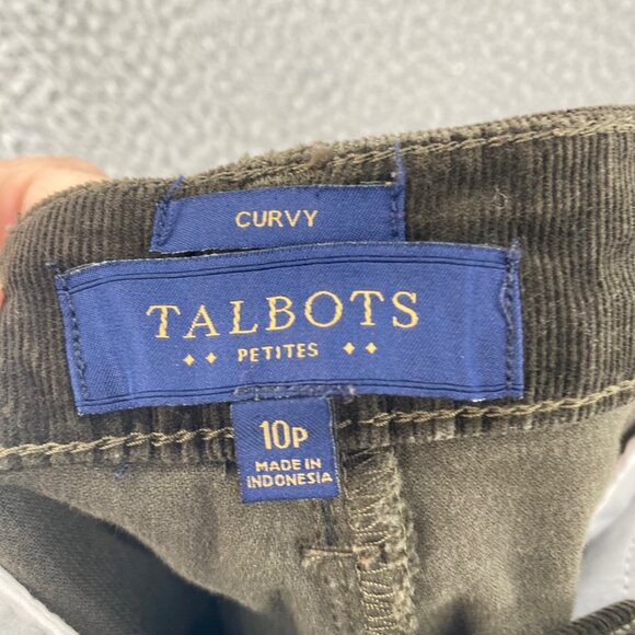 Talbots Pants Womens 10 Petite Curvy Brown Corduroy Straight Leg Stretch Casual - Picture 6 of 12